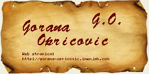 Gorana Opricović vizit kartica